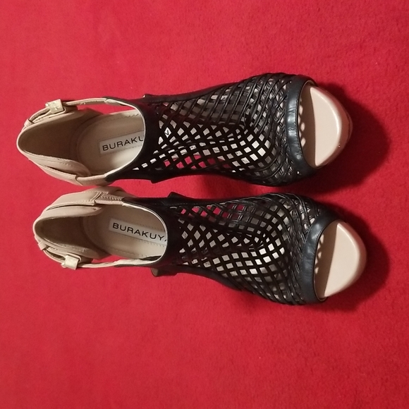 BURAK UYAN - Cage Leather T strap Stilettos Platform Sandals - Picture 4 of 16